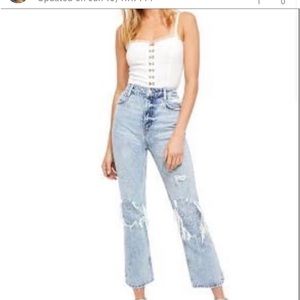 NWT Free People In My Own Lane Cropped Ankle Jean